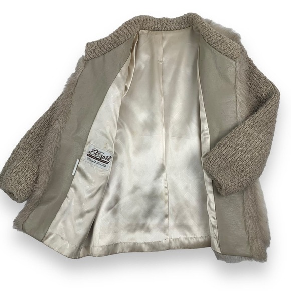 ❌SOLD❌1950's faux fur with knitted wool sleeve coat by DUBROWSKY & PERLBINDER - Picture 12 of 14